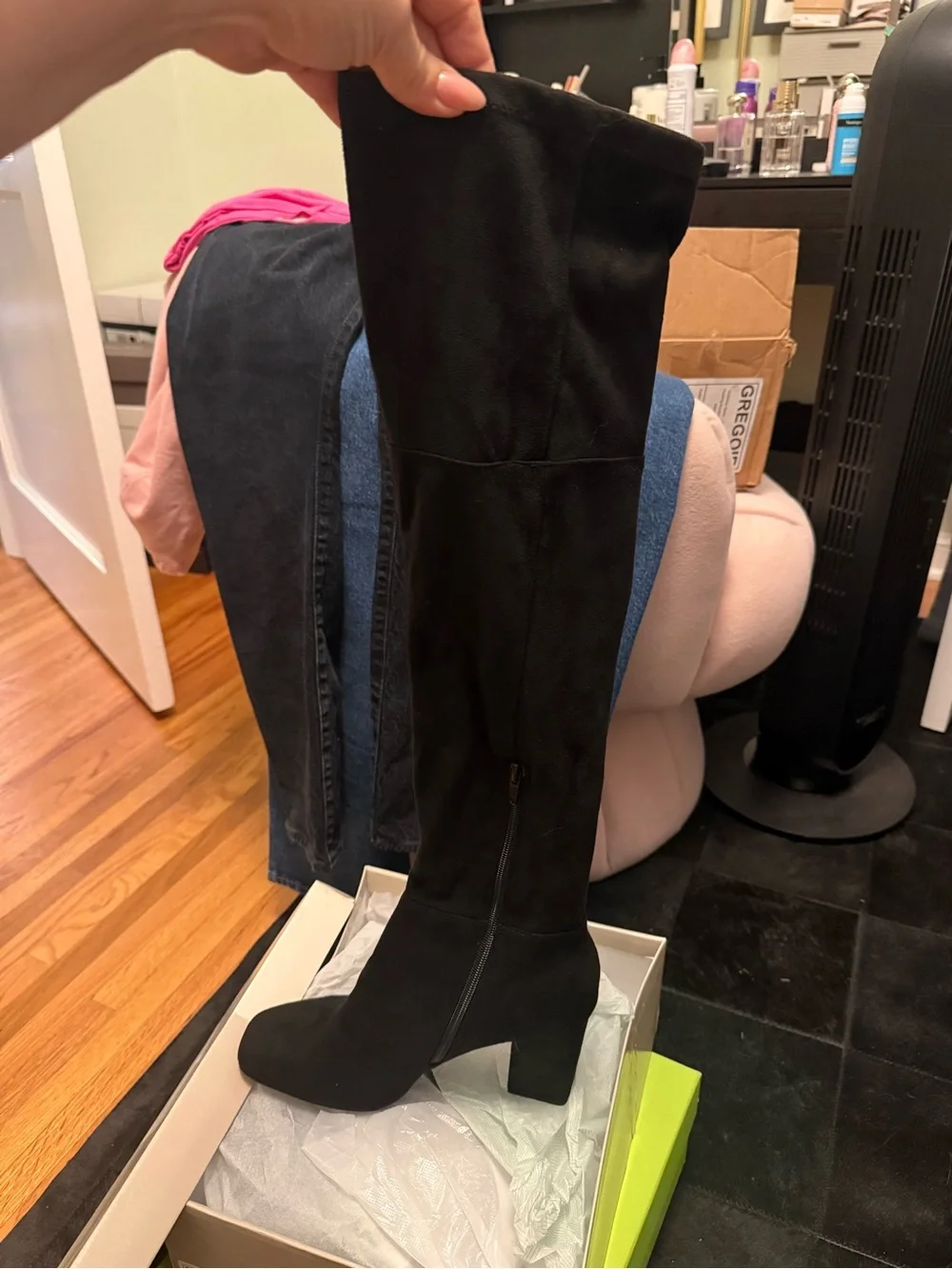 Nordstrom Black Over-the-Knee Block Heel Boots